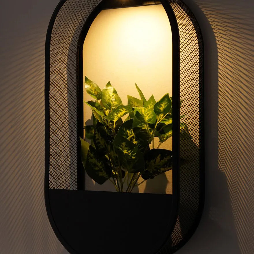 Applique solaire avec pot de fleurs