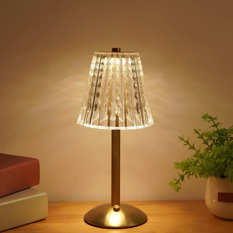 Lampe de table en cristal doré