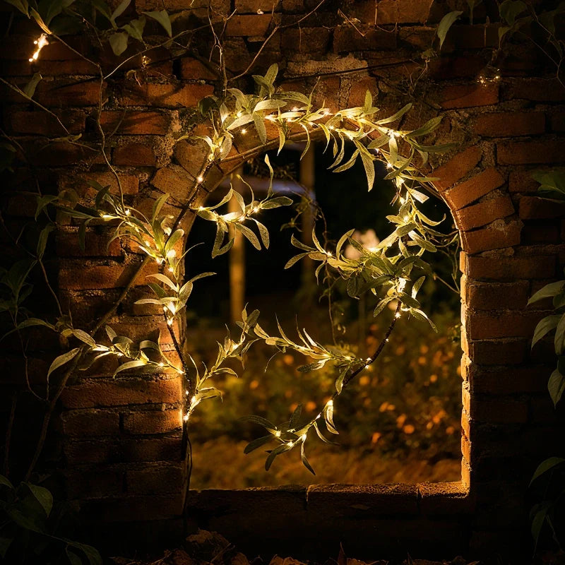 Botanische slinger met lichtjes