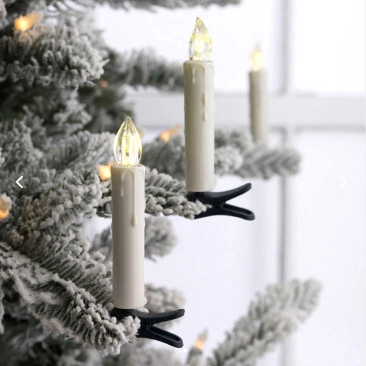 Draadloze kerstkaarslampjes met klem