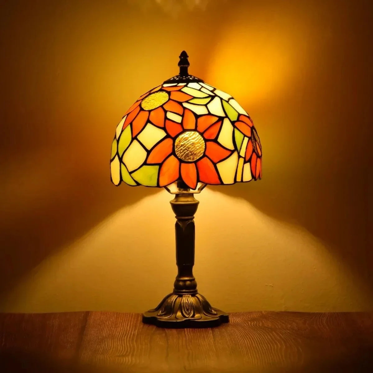 Antieke glas in lood lamp
