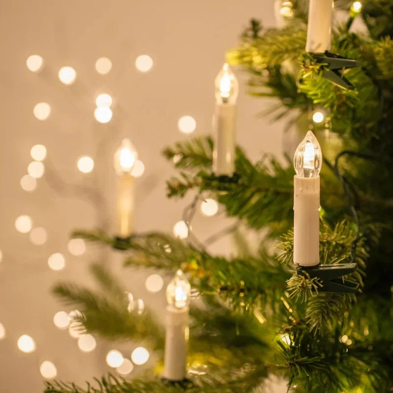 Draadloze kerstkaarslampjes met klem