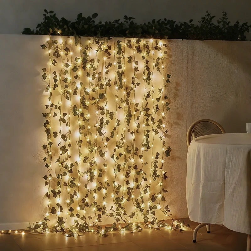 Botanische slinger met lichtjes