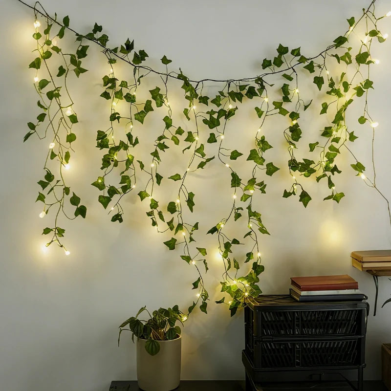 Botanische slinger met lichtjes