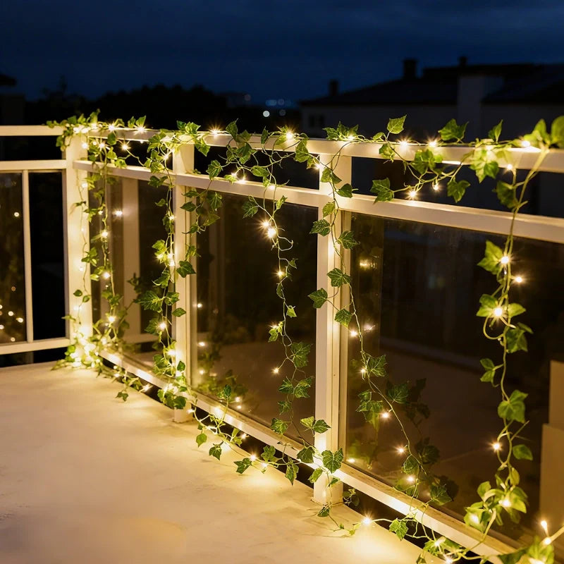 Botanische slinger met lichtjes