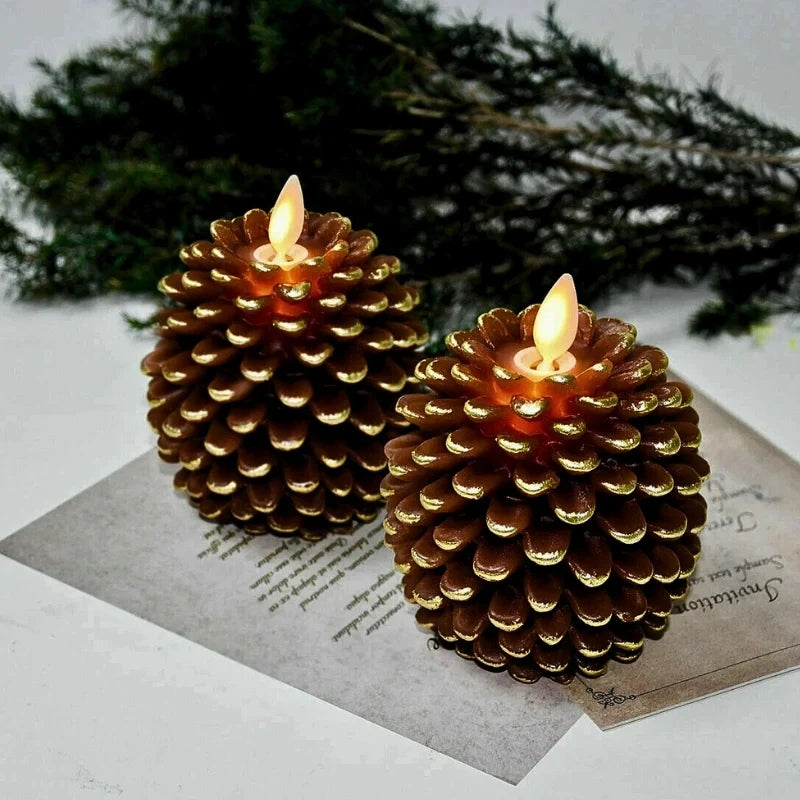 ForestHearth™ Bougies pomme de pin sans flamme