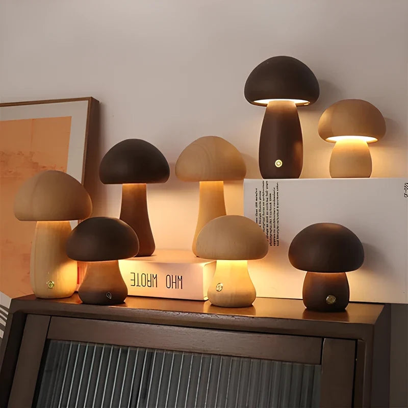 Lampe de table en bois Lumishroom™