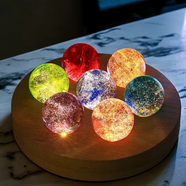 Lichtgevende galaxie kristallen bollen