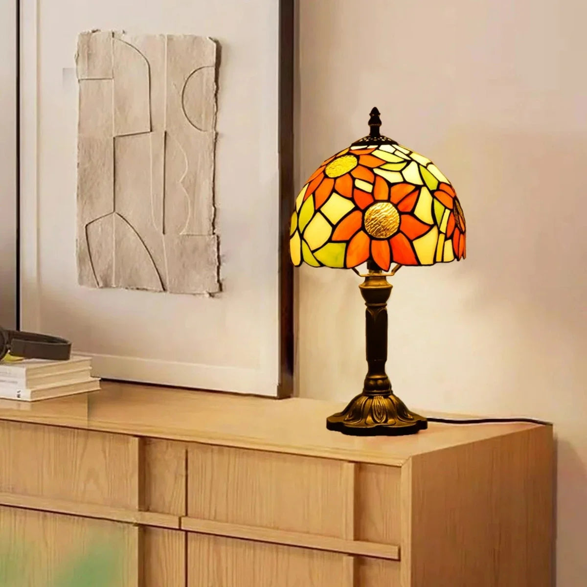 Lampe vitrail ancienne